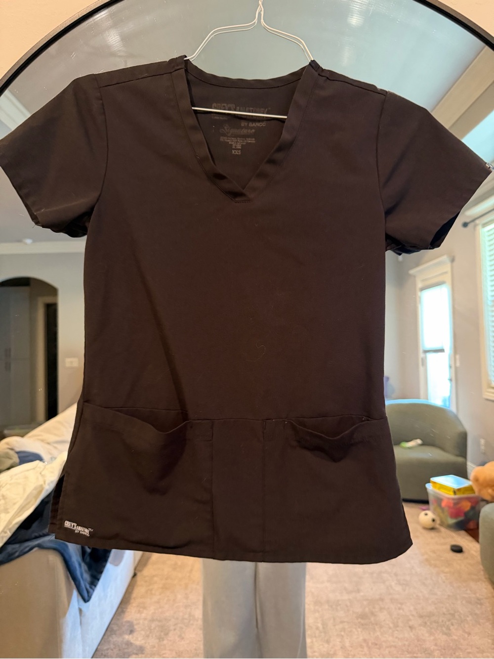 Grey's Anatomy Women's Black V-Neck Scrub Top
